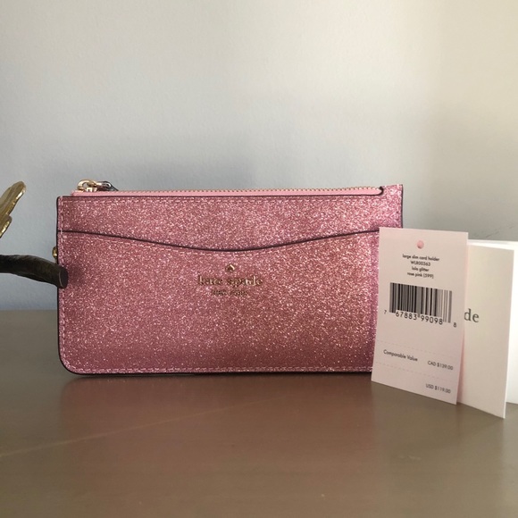 KATE♠️SPADE LOLA PINK GLITTER SATCHEL & WALLET - Picture 10 of 13